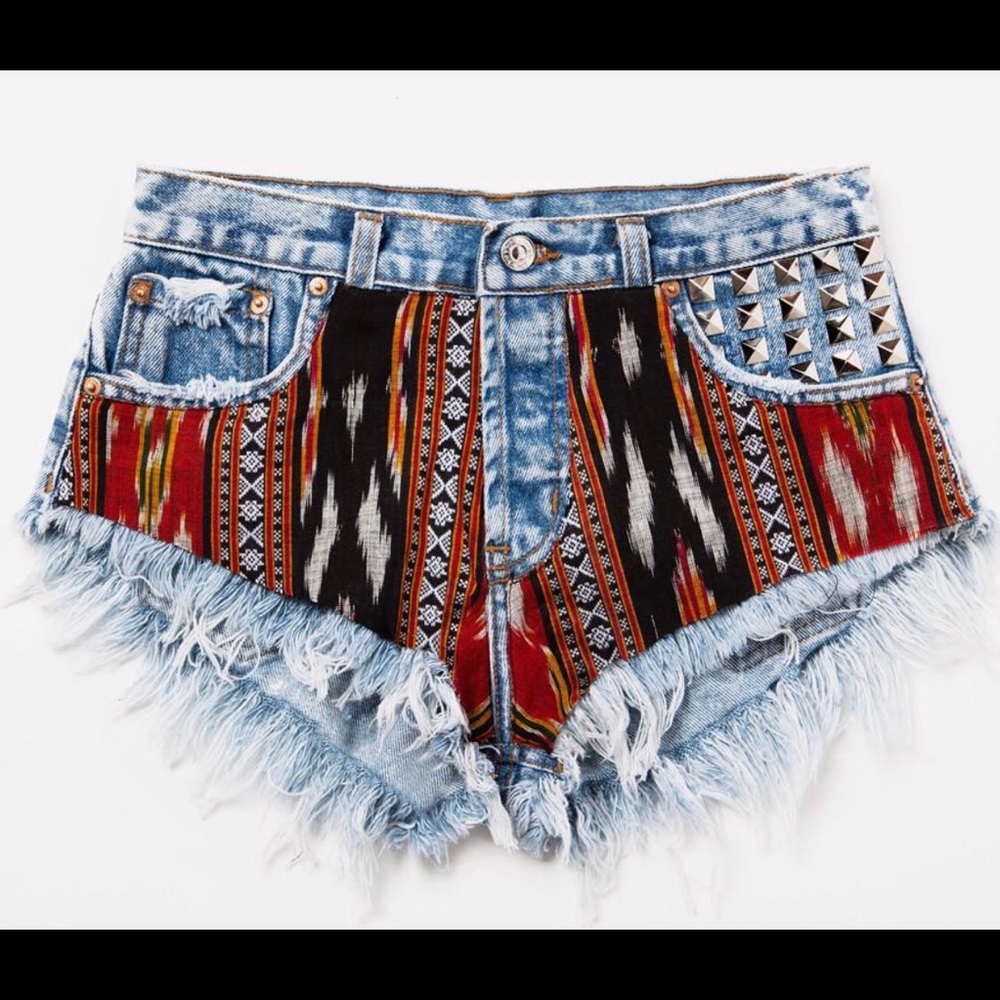 RunwayDreamz; Chelsea Studded Festival Babe Shorts
